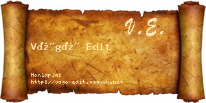 Vágó Edit névjegykártya